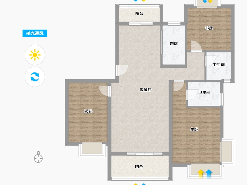 江西省-吉安市-遂川书香门第-101.77-户型库-采光通风