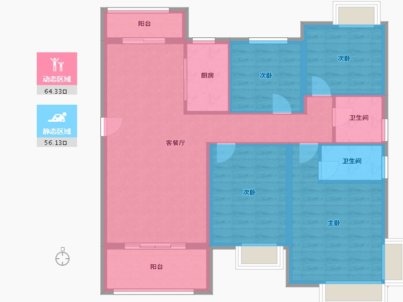 江西省-吉安市-遂川书香门第-108.78-户型库-动静分区