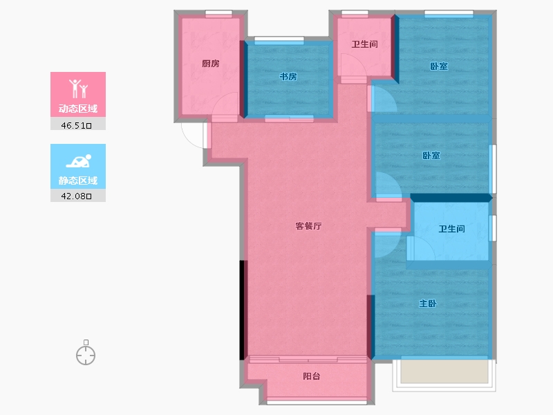 河南省-郑州市-中建·林溪上郡-77.58-户型库-动静分区