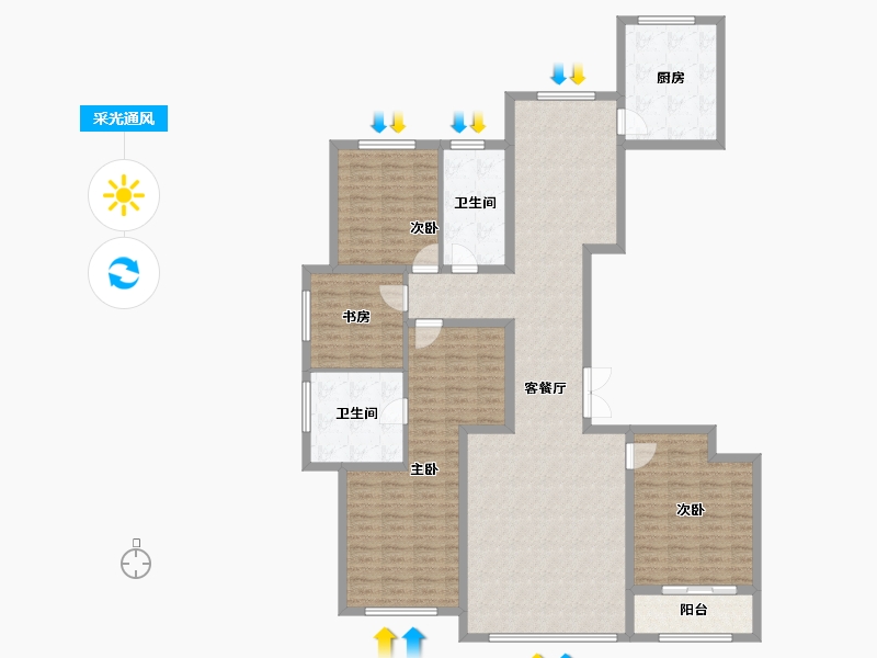 河北省-保定市-中翔兰溪九章-149.51-户型库-采光通风