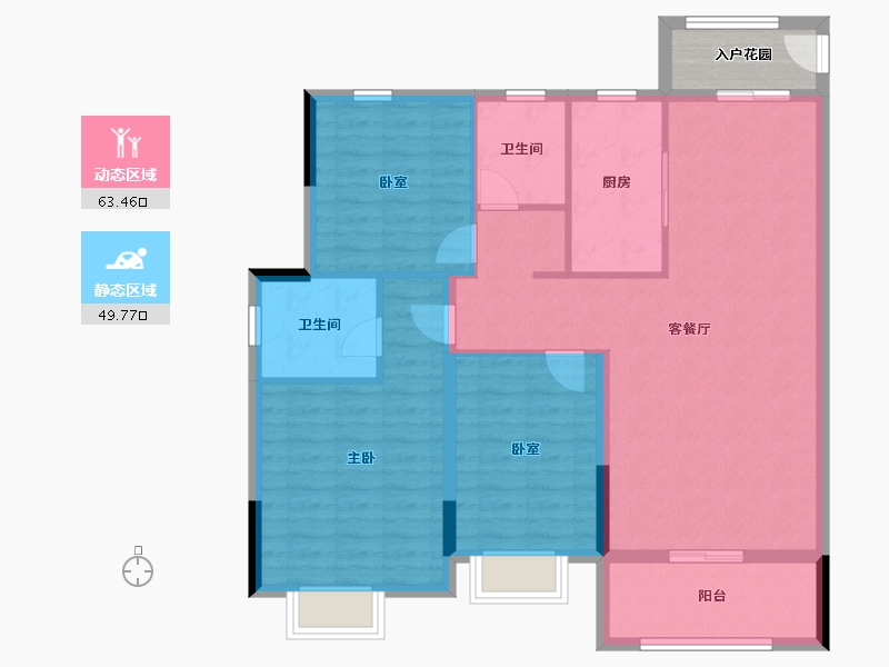 江西省-吉安市-龙和芯园-106.67-户型库-动静分区