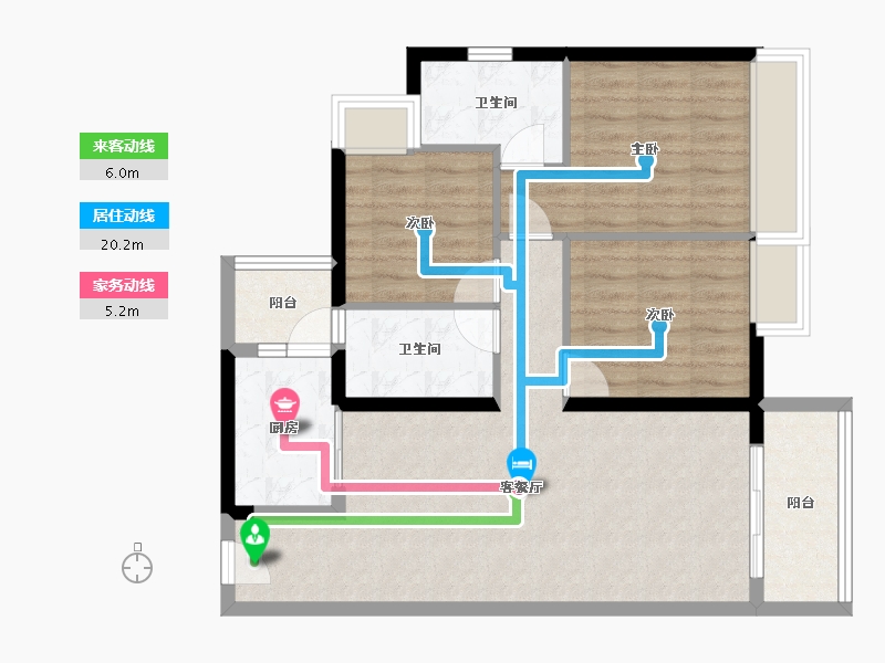 海南省-文昌市-合景·月亮湾-82.45-户型库-动静线