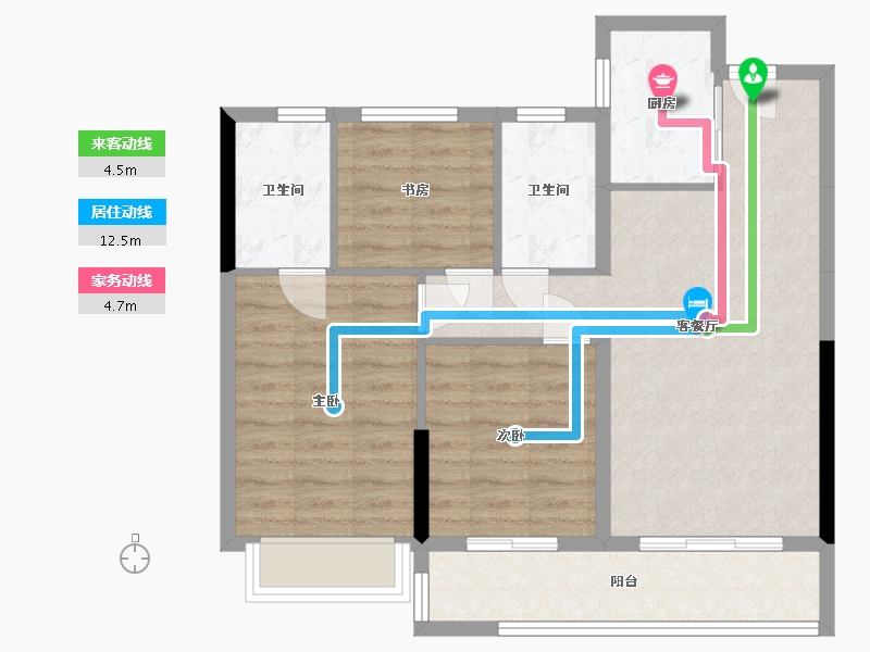 浙江省-嘉兴市-中天锦澜府-84.00-户型库-动静线