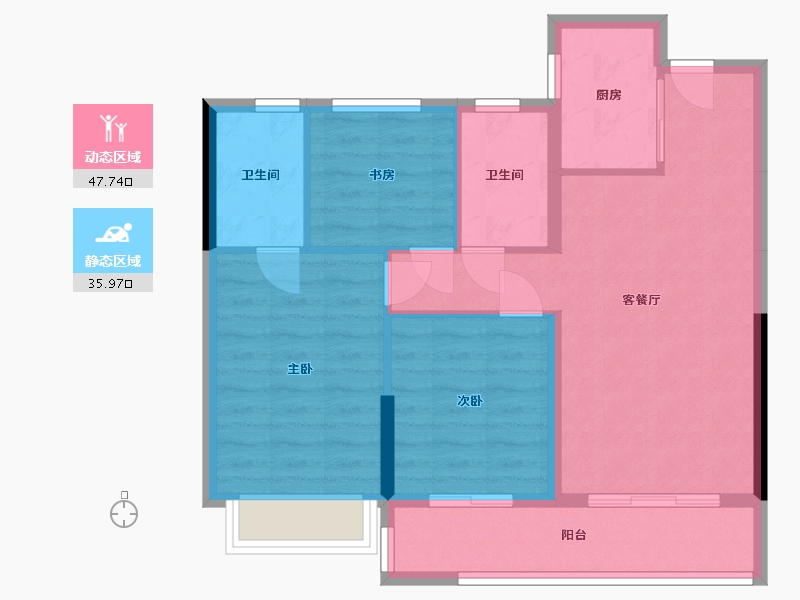 浙江省-嘉兴市-中天锦澜府-84.00-户型库-动静分区