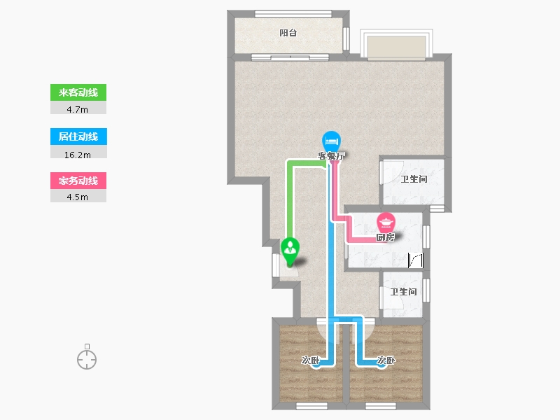 浙江省-金华市-宝龙广场-95.00-户型库-动静线