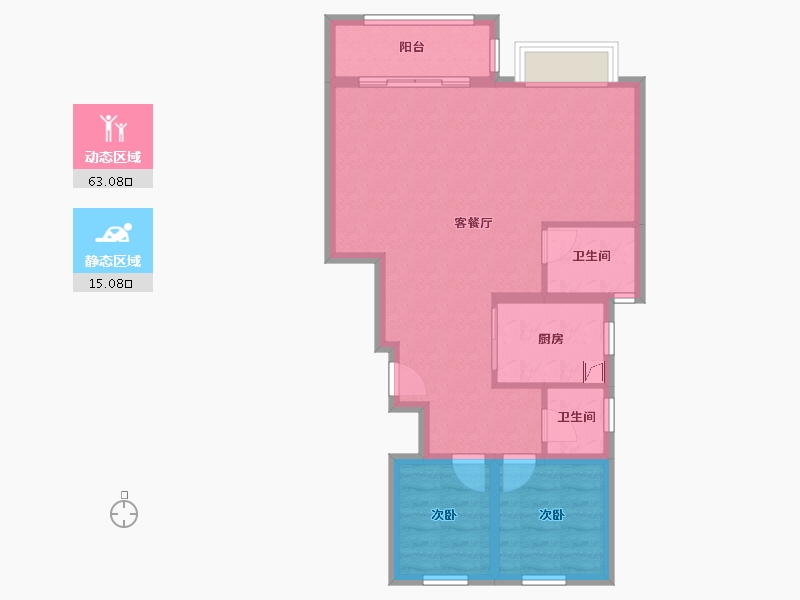 浙江省-金华市-宝龙广场-95.00-户型库-动静分区