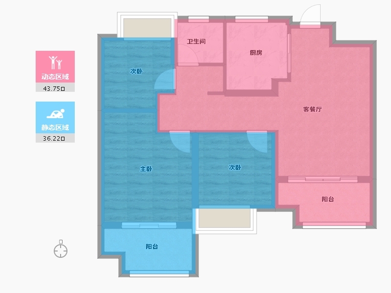 江苏省-南京市-书香华府二期-71.21-户型库-动静分区