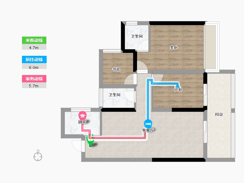 广西壮族自治区-桂林市-新安厦西宸源菩-71.69-户型库-动静线