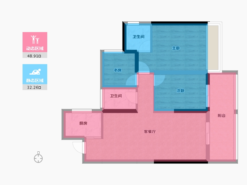 广西壮族自治区-桂林市-新安厦西宸源菩-71.69-户型库-动静分区