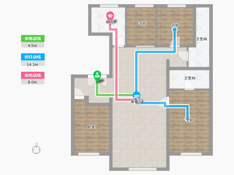 内蒙古自治区-赤峰市-草原新村-138.50-户型库-动静线