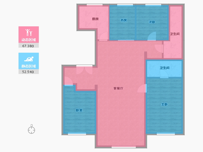 内蒙古自治区-赤峰市-草原新村-138.50-户型库-动静分区