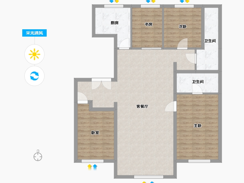 内蒙古自治区-赤峰市-草原新村-138.50-户型库-采光通风