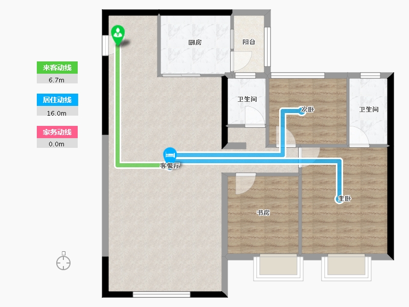 新疆维吾尔自治区-乌鲁木齐市-碧桂园拾光里-95.45-户型库-动静线