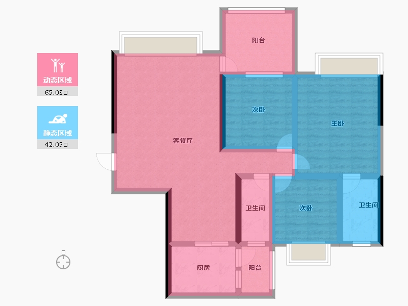 广东省-江门市-松鹤国际新城-94.58-户型库-动静分区