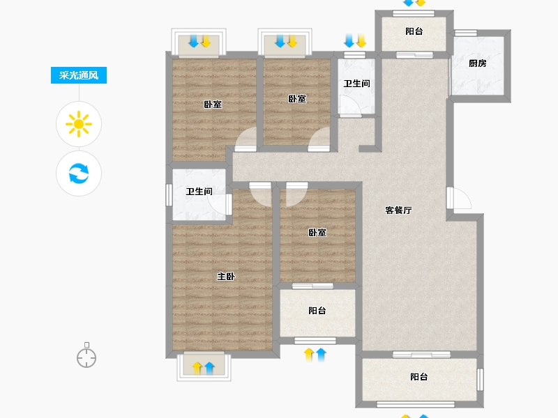 广西壮族自治区-桂林市-昭州鑫城C4区-116.67-户型库-采光通风