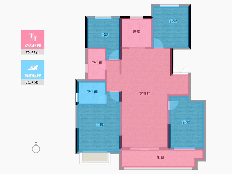 浙江省-丽水市-凯兴君悦府-101.92-户型库-动静分区