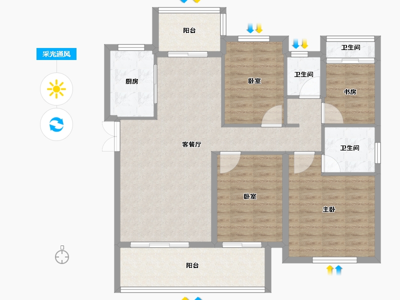 湖南省-衡阳市-生态天宸-101.60-户型库-采光通风