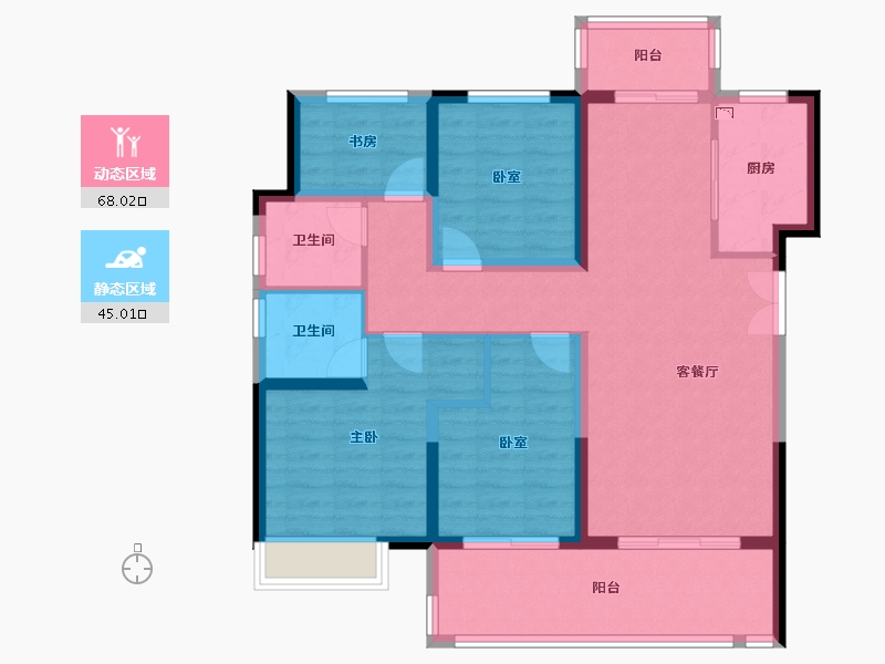 河南省-安阳市-建业世和府北园-100.81-户型库-动静分区