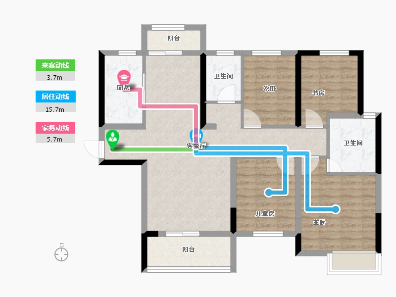 湖南省-长沙市-中建·璟和城-92.67-户型库-动静线