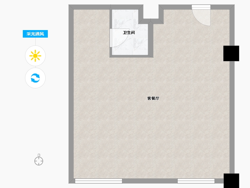 江苏省-淮安市-炎黄国际花园-65.38-户型库-采光通风