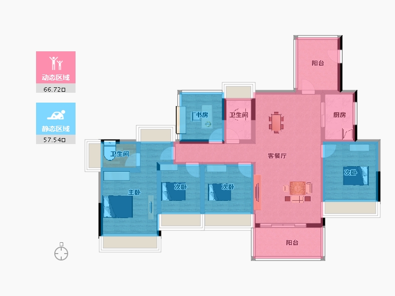 广东省-惠州市-金裕星河丹堤-108.93-户型库-动静分区