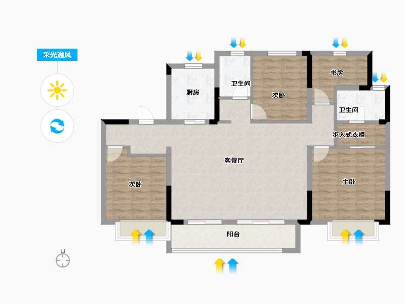 浙江省-湖州市-奥园湖山府-110.28-户型库-采光通风