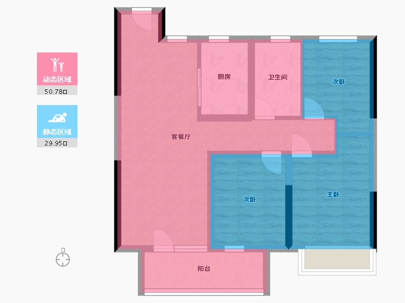 山东省-青岛市-景樾-71.00-户型库-动静分区