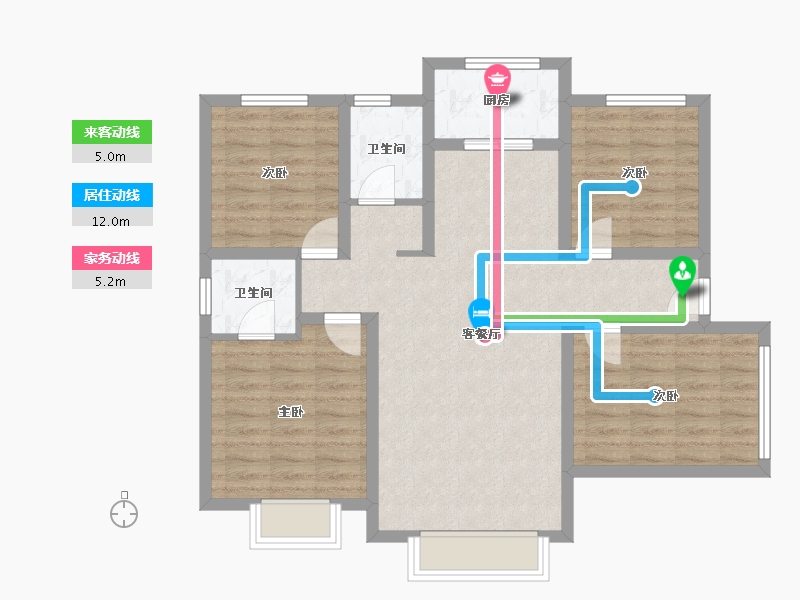 新疆维吾尔自治区-乌鲁木齐市-德睿尚品-89.31-户型库-动静线