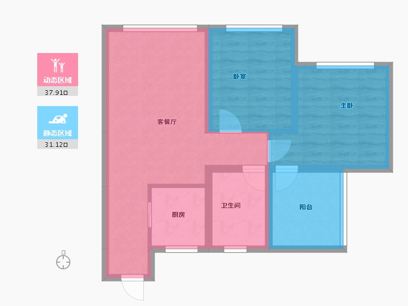 四川省-绵阳市-三汇四季公园-60.84-户型库-动静分区