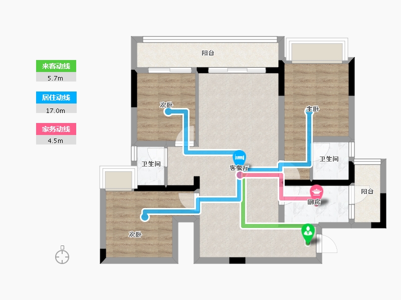 重庆-重庆市-北京城建龙樾生态城-78.07-户型库-动静线