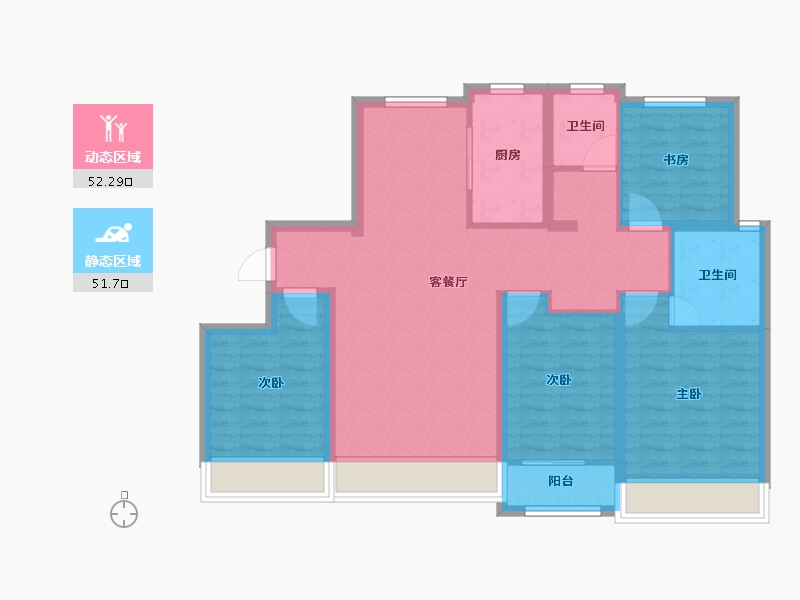 山东省-东营市-众凯学府-92.57-户型库-动静分区