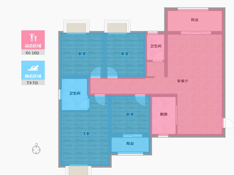 广西壮族自治区-桂林市-昭州鑫城C4区-105.97-户型库-动静分区