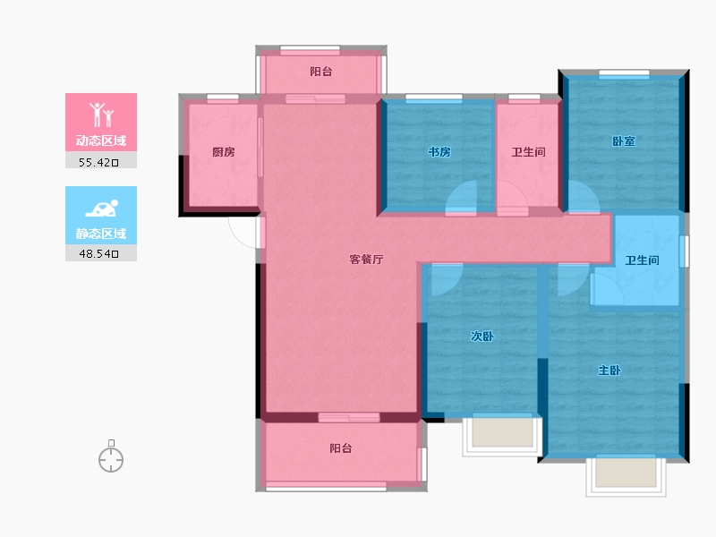 湖南省-长沙市-大汉汉府-92.22-户型库-动静分区