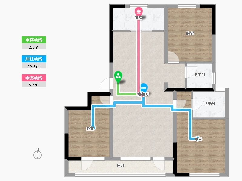 吉林省-吉林市-泊逸·天玺甲第-92.76-户型库-动静线