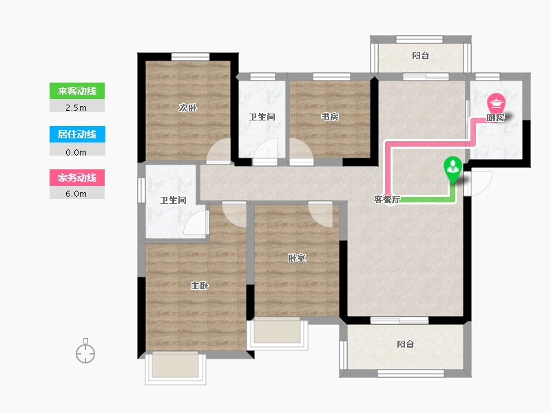 湖南省-长沙市-大汉汉府-92.34-户型库-动静线