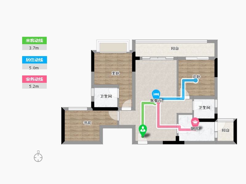 重庆-重庆市-北京城建龙樾生态城-76.13-户型库-动静线