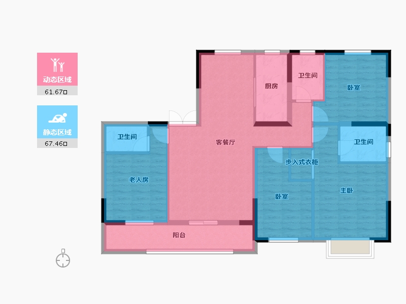 吉林省-吉林市-泊逸·天玺甲第-116.00-户型库-动静分区