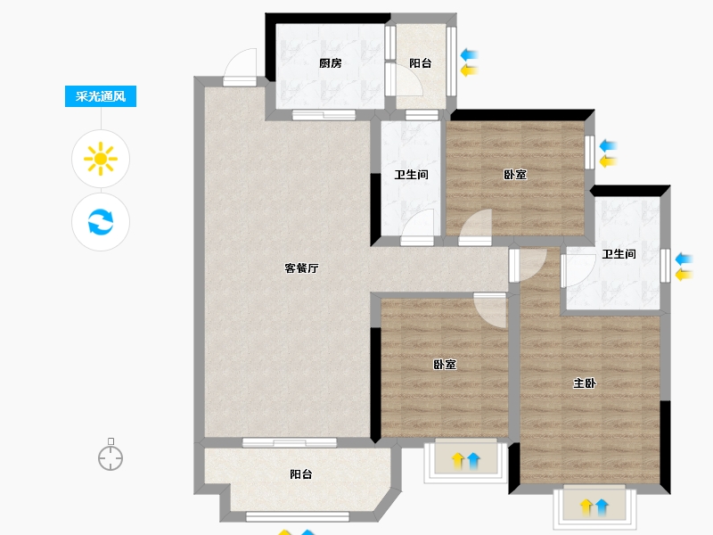 四川省-眉山市-领地·观江府-115.00-户型库-采光通风