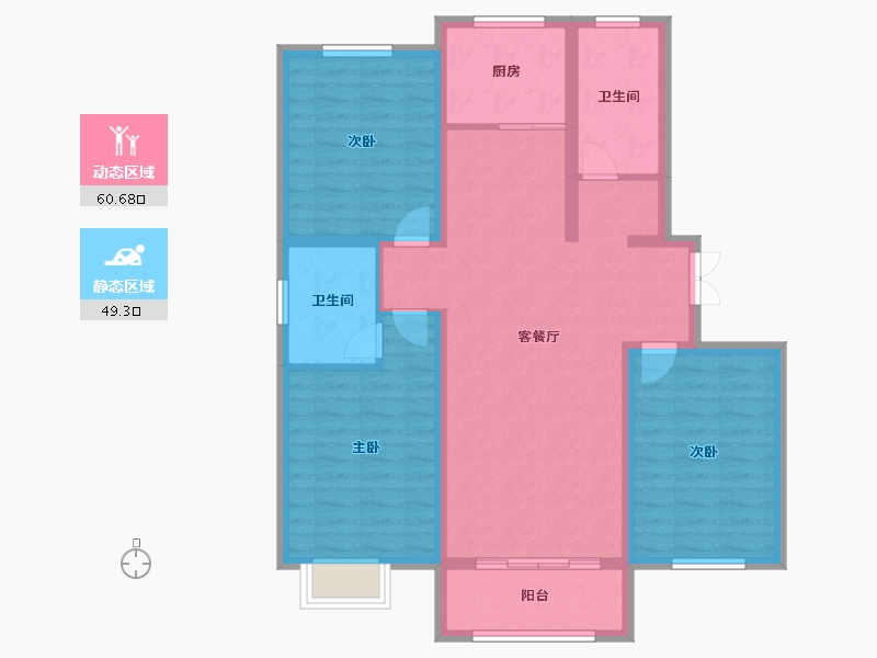 山东省-聊城市-兴城海德庄园-98.40-户型库-动静分区