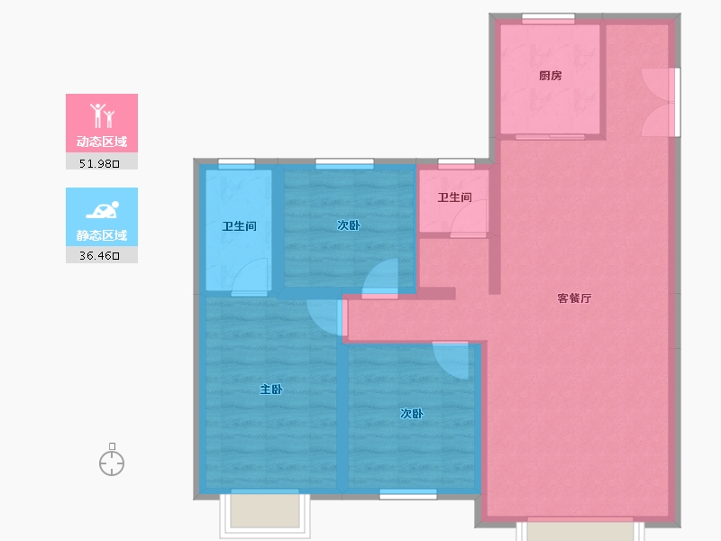 新疆维吾尔自治区-乌鲁木齐市-德睿尚品-79.12-户型库-动静分区