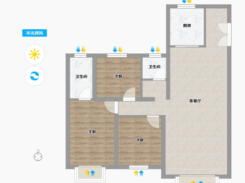 新疆维吾尔自治区-乌鲁木齐市-德睿尚品-79.12-户型库-采光通风