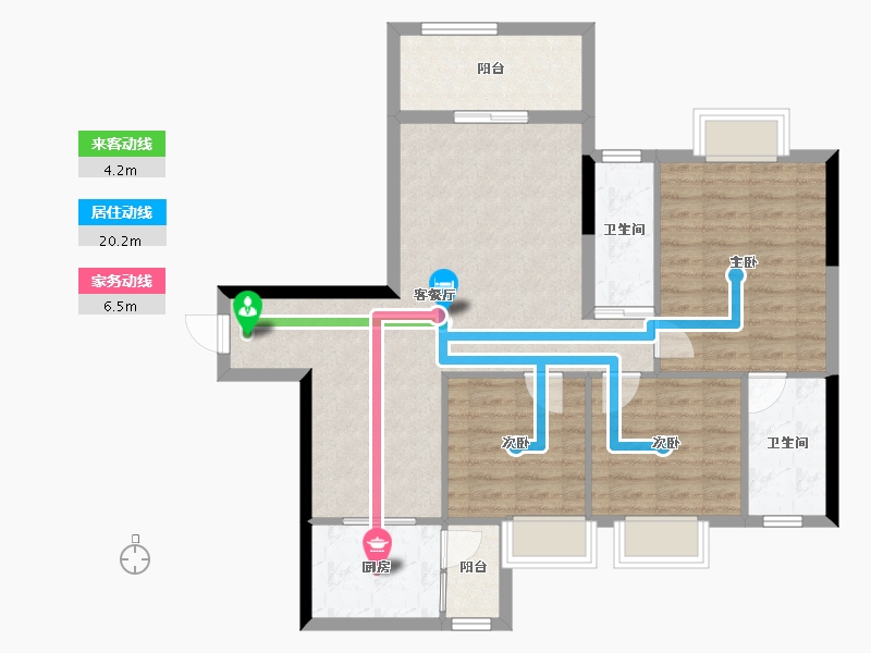 广东省-江门市-松鹤国际新城-88.34-户型库-动静线