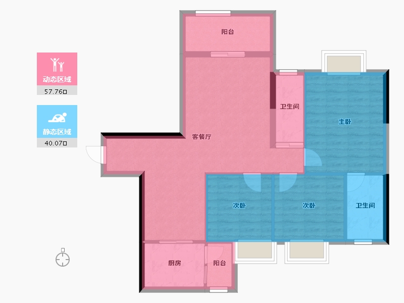 广东省-江门市-松鹤国际新城-88.34-户型库-动静分区