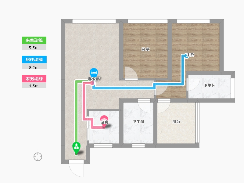 四川省-绵阳市-三汇四季公园-64.86-户型库-动静线