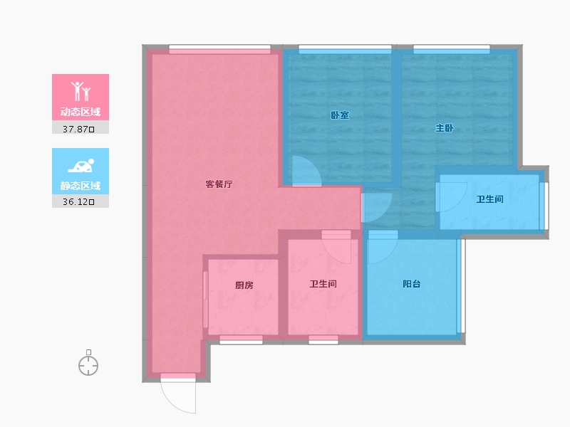 四川省-绵阳市-三汇四季公园-64.86-户型库-动静分区