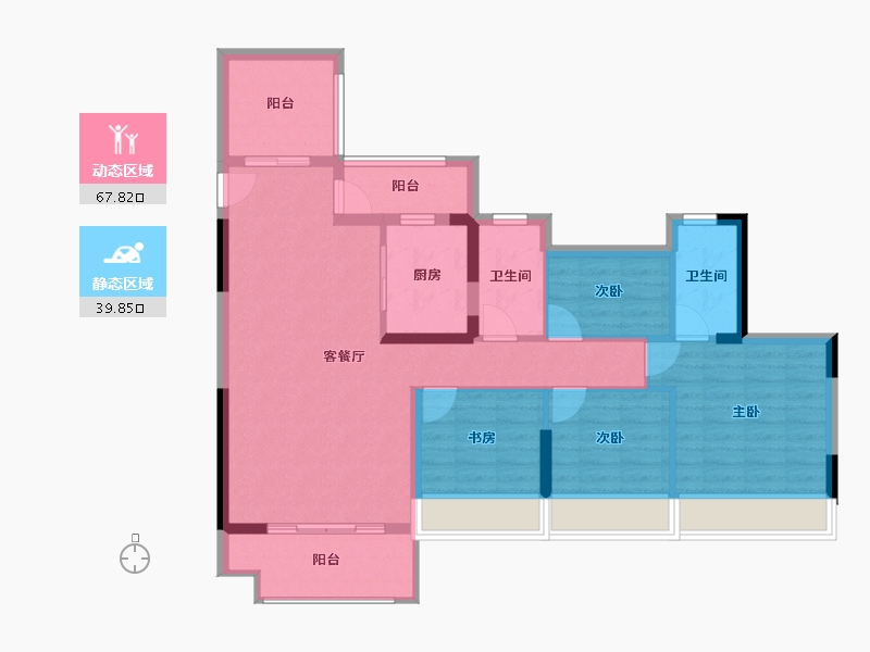 贵州省-毕节市-吉盛登科悦府-96.26-户型库-动静分区