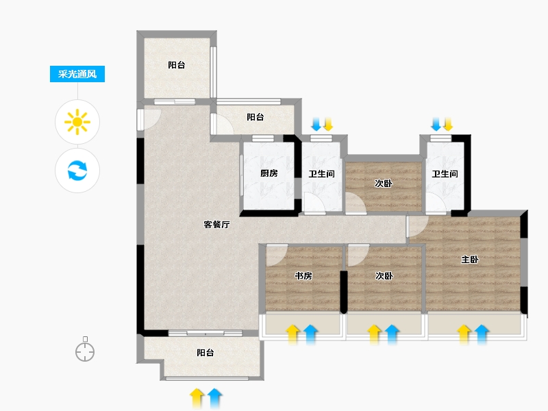 贵州省-毕节市-吉盛登科悦府-96.26-户型库-采光通风