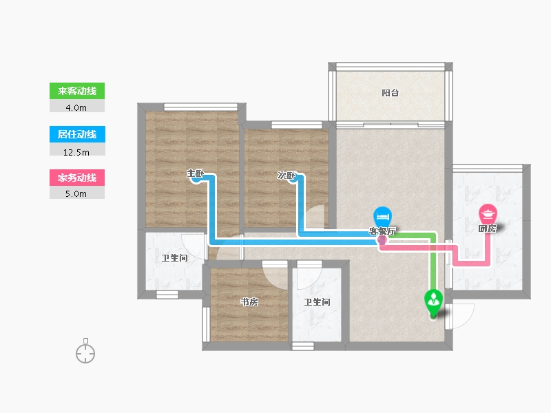 四川省-广安市-龙鑫美湖湾-70.78-户型库-动静线