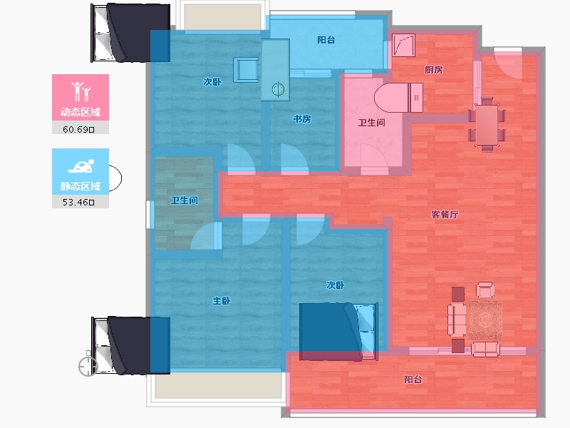 广东省-广州市-绿城美的晓风印月-100.01-户型库-动静分区