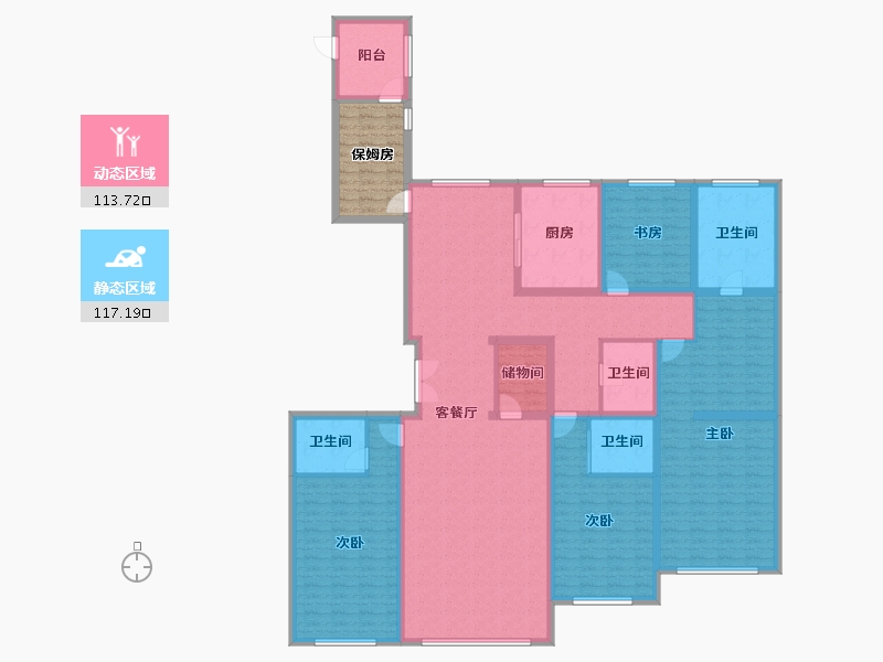 河北省-保定市-中翔兰溪九章-218.21-户型库-动静分区